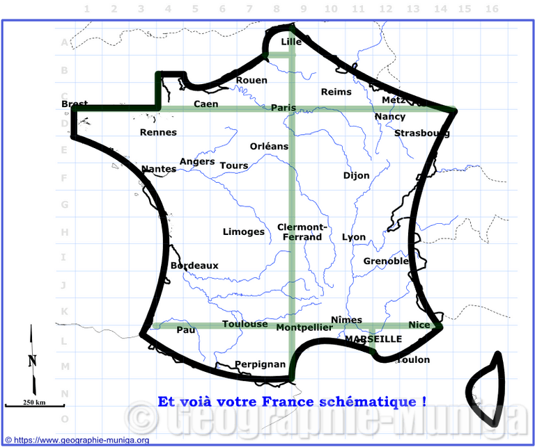 Je dessine la France schématique