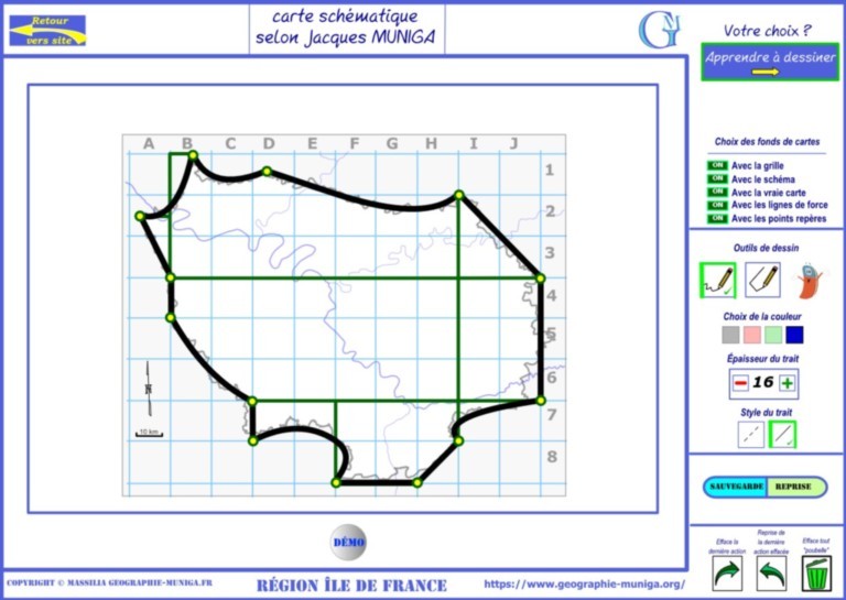 Je dessine la région Île de France schématique