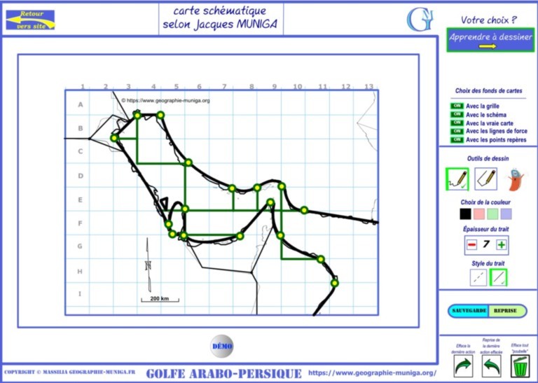 Je dessine le Golfe Arabo-Persique schématique