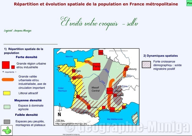 Répartition et évolution spatiale de la population de la France métropolitaine - Jacques MUNIGA