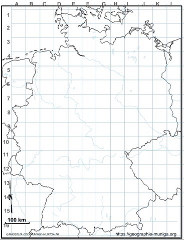 Fond de carte  Allemagne avec grille par Jacques MUNIGA