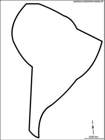 Carte schématique de l'Amérique du Sud - Jacques MUNIGA
