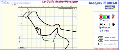 dessiner le Golfe Arabo-Persique ou le Golfe Arabo-Persique au bout du doigt