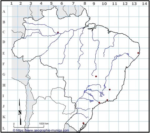 Carte du Brésil - Jacques MUNIGA