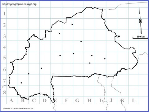 Fond de carte Burkina Faso avec grile - Jacques MUNIGA