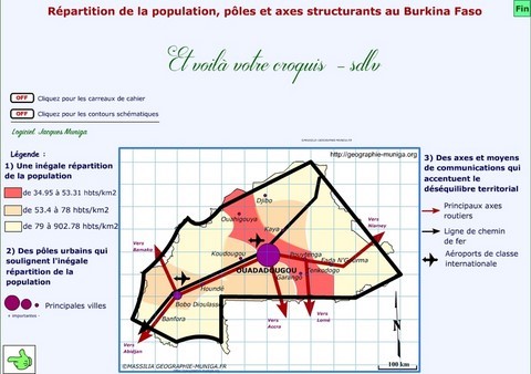 Répartition de la population, pôles et axes structurants au Burkina Faso - Jacques MUNIGA