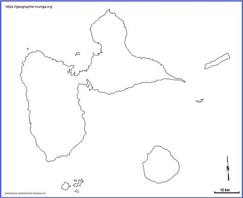 Carte de la Guadeloupe par Jacques MUNIGA