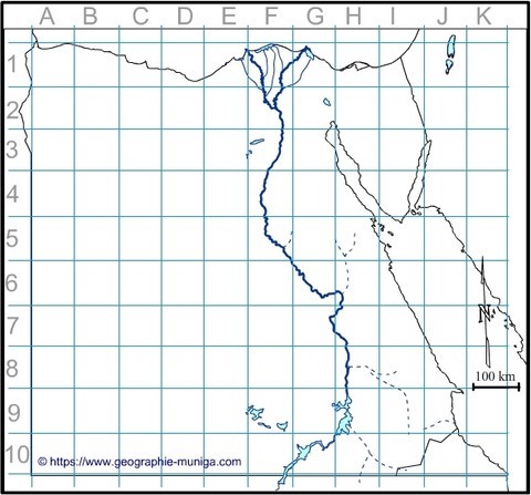 Carte de l'Egypte - Jacques MUNIGA