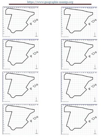 Espagne schématique avec grille selon Jacques MUNIGA