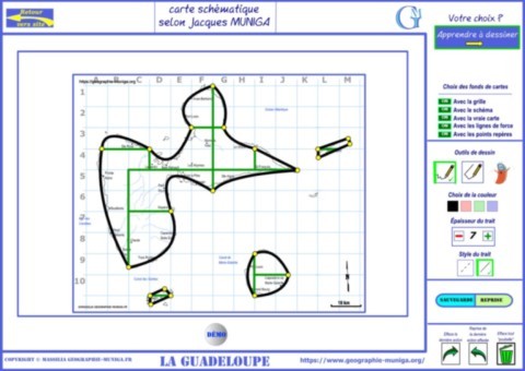 Je dessine la Guadeloupe schématique