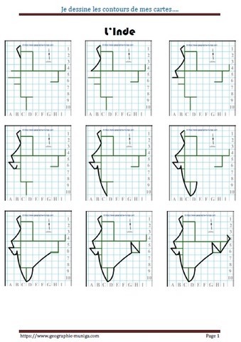 Carte schématique de l'Inde - Jacques MUNIGA
