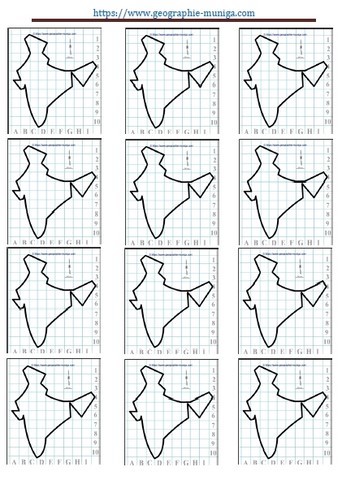 Carte schématique de l'Inde - Jacques MUNIGA