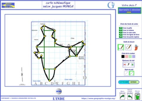 Je dessine l'Inde schématique