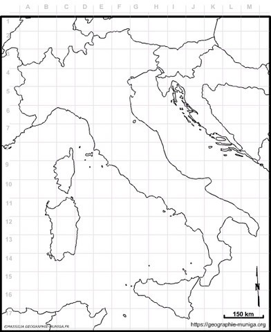 Fond de carte de l'Italie avec grille par Jacques MUNIGA
