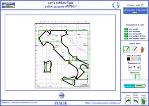 Je dessine l'Italie schématique