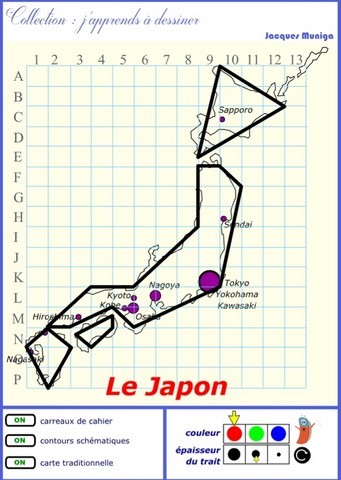 Pour apprendre à dessiner le Japon ou le Japon au bout du doigt