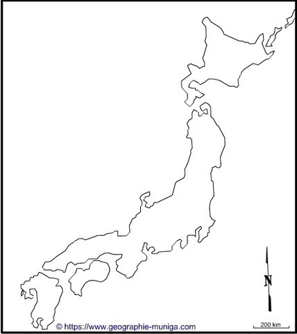 Carte du Japon - Jacques MUNIGA