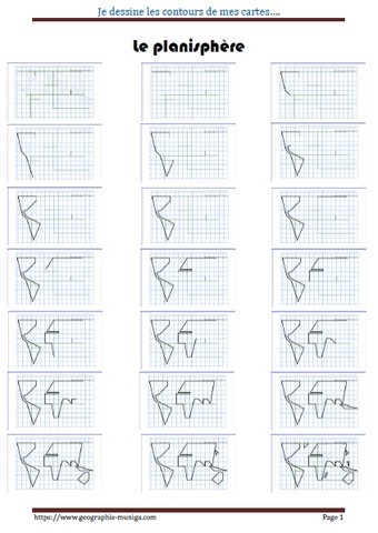 Carte du planisphère schématique - Jacques MUNIGA