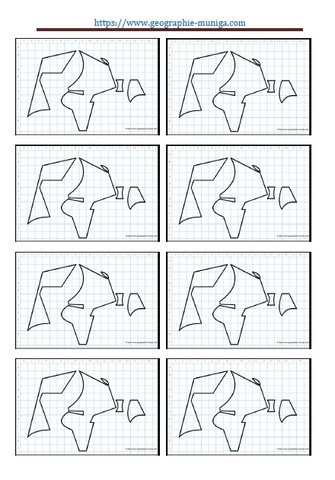 Carte du monde vu du pôle schématique - Jacques MUNIGA