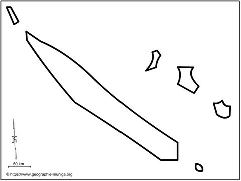 Carte schématique de la Nouvelle Calédonie  - Jacques MUNIGA