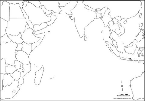 Carte - Océan Indien - Jacques MUNIGA