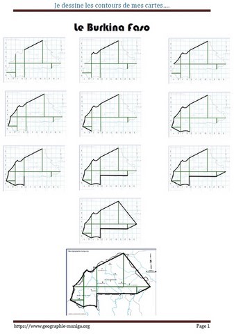 Dessinez le fond de carte schématique du Burkina Faso