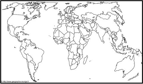 Carte du planisphère - Jacques MUNIGA