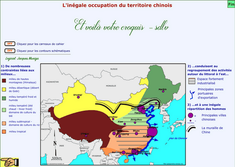 Thème 4 : Le monde habité - Sujet : L’inégale occupation du territoire chinois  - Jacques MUNIGA