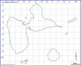 Carte avec grille de la Guadeloupe par Jacques MUNIGA