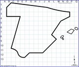 Fond de carte schématique de l'Espagne avec grille par Jacques MUNIGA